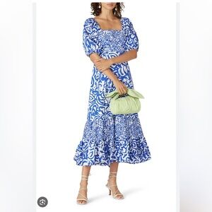 Tanya Taylor Cynthia dress Blue and White Patterned Women's Dress 4